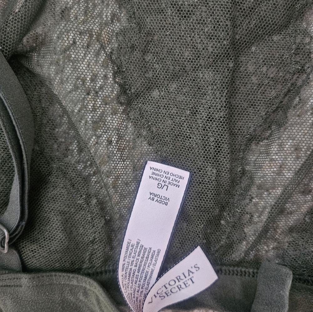 Lace Halter Bralette in Olive Green - Picture 7 of 11